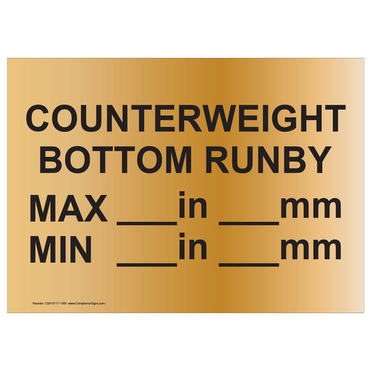 Brass Counterweight Bottom Runby ____ Max ____ Sign NHE-18267_BBF