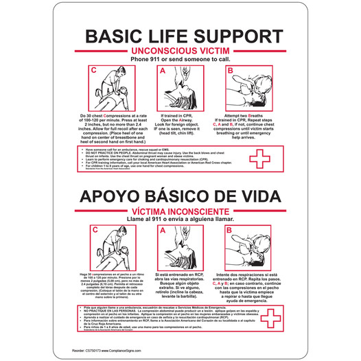 Basic Life Support Bilingual Sign NHB-17824