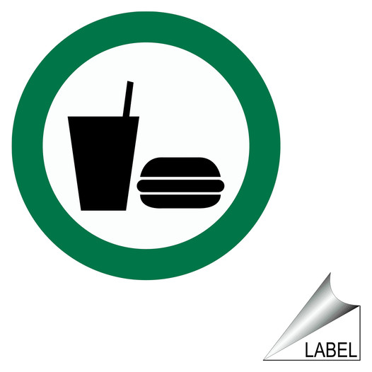 Eating And Drinking Allowed Symbol Label for Dining / Hospitality LABEL_PROHIB_55_c