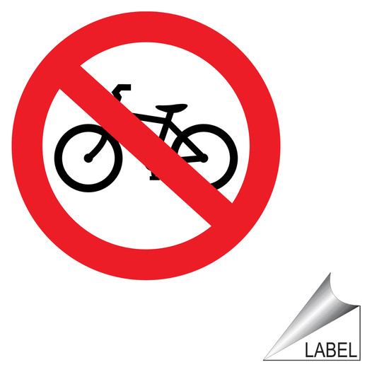 No Bicycles Symbol Label LABEL-PROHIB-85 Dining / Hospitality / Retail