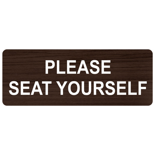 Kona Engraved PLEASE SEAT YOURSELF Sign EGRE-15819_White_on_Kona