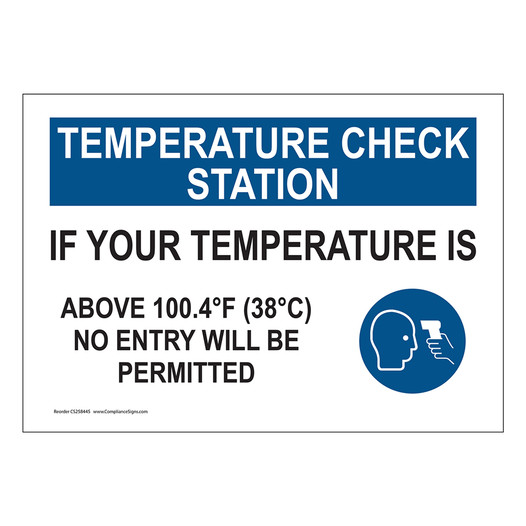 Temperature Check Station Sign CS258445