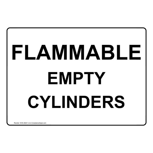 Flammable Empty Cylinders Sign NHE-28241