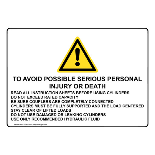 To Avoid Possible Serious Personal Sign With Symbol NHE-28269