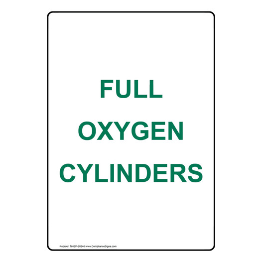 Portrait Full Oxygen Cylinders Sign NHEP-28246