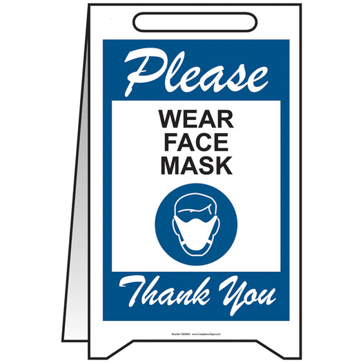 Please Wear Face Mask Thank You Stand-Up Floor Sign CS808601