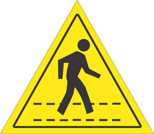 Pedestrian Walking Triangle Floor Sign 40S4035