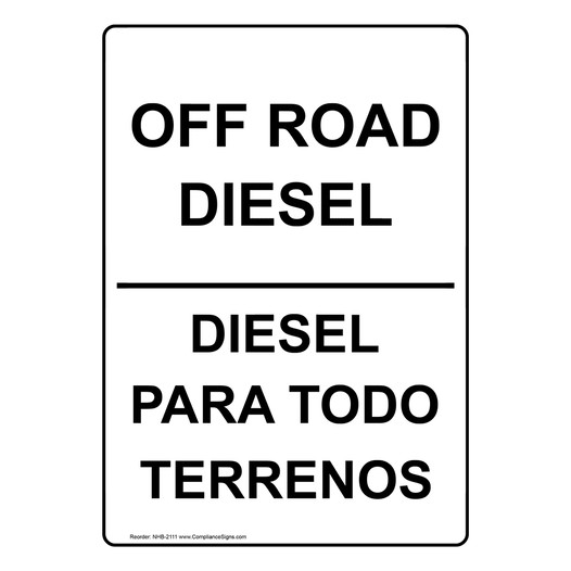 Off Road Diesel - Diesel Para Todo Terrenos Sign NHB-2111