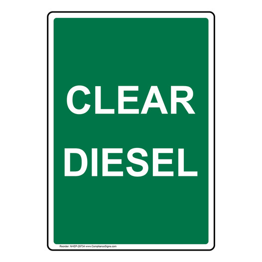 Portrait Clear Diesel Sign NHEP-29734