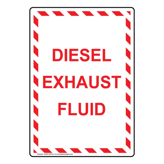Portrait Diesel Exhaust Fluid Sign NHEP-29742