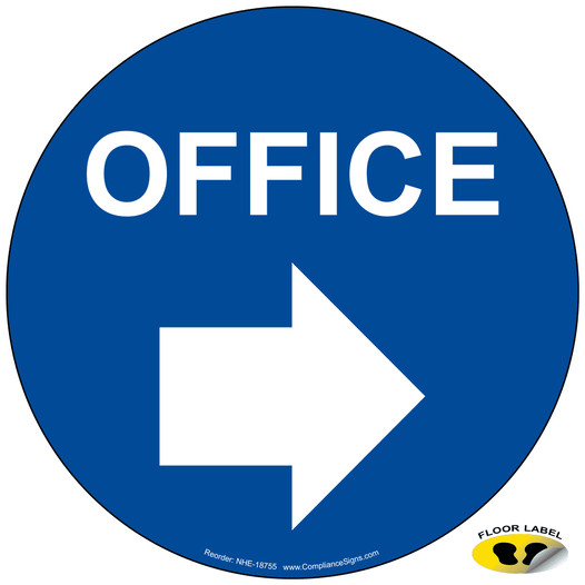 Office With Right Arrow Floor Label NHE-18755