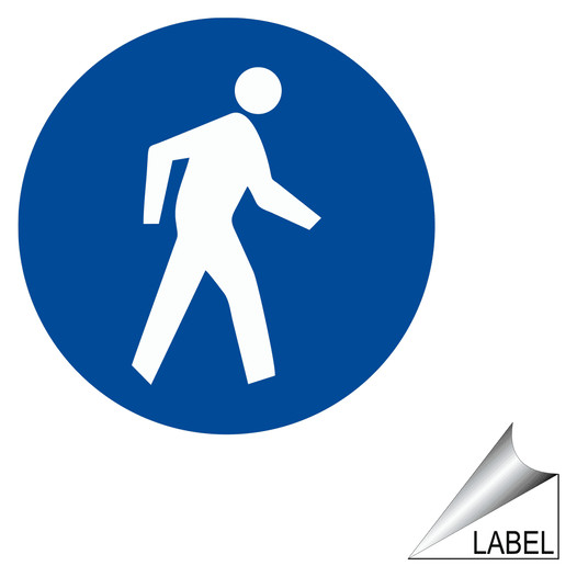 Walk Symbol Label LABEL-CIRCLE-68-R Directional