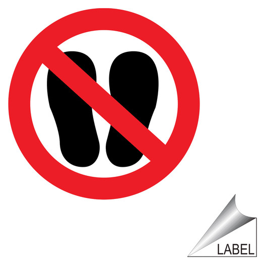 No Walking Symbol Label LABEL-PROHIB-106 Directional