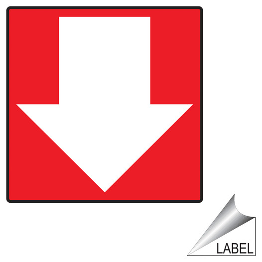 Down Arrow Symbol Label LABEL-SYM-117-c Directional