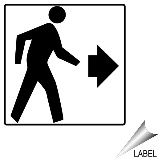 Walk Right Symbol Label LABEL-SYM-70-R Directional