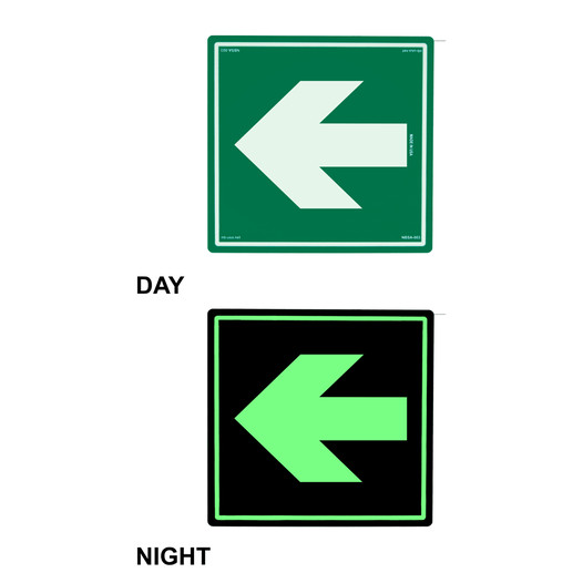 Green Glow-in-Dark Directional Arrow Sign NHE-27459