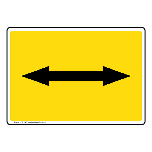 Dual Directional Arrow Black on Yellow Sign NHE-13477