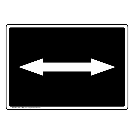 Dual Directional Arrow White on Black Sign NHE-13480