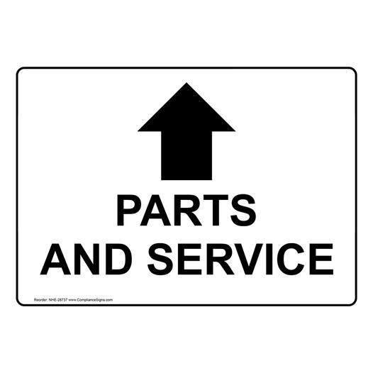 Parts And Service [Up Arrow] Sign With Symbol NHE-28737