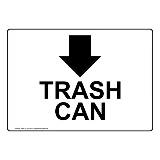 Trash Can [Down Arrow] Sign With Symbol NHE-28781