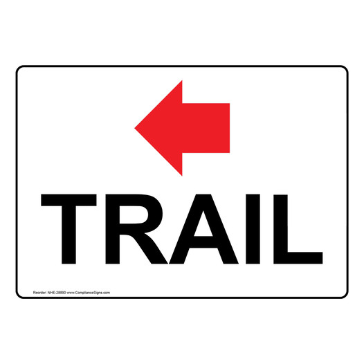 Trail [Left Arrow] Sign With Symbol NHE-28890