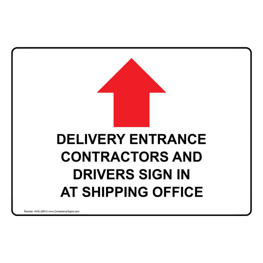 Delivery Entrance Contractors And Sign With Symbol NHE-28912