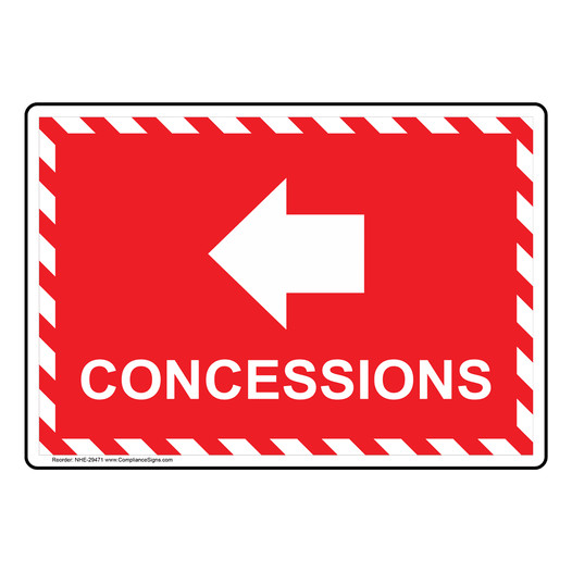 Concessions [Left Arrow] Sign With Symbol NHE-29471