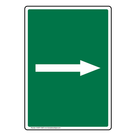Portrait Green Directional Arrow Sign NHEP-13467