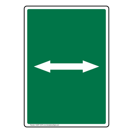 Portrait Green Dual Directional Arrow Sign NHEP-13475