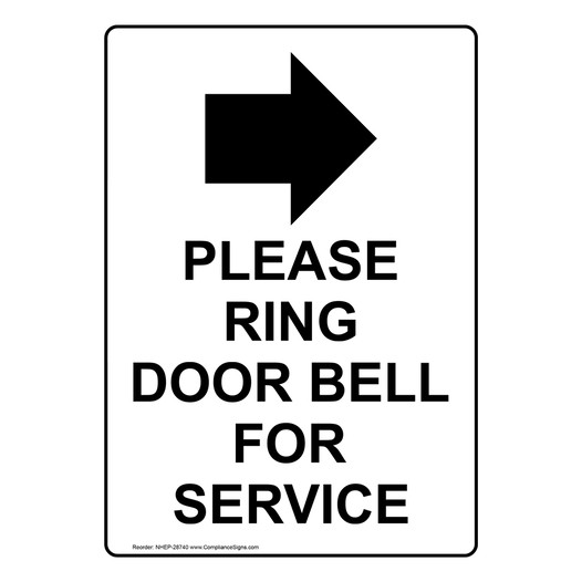 Portrait Please Ring Door Bell For Sign With Symbol NHEP-28740