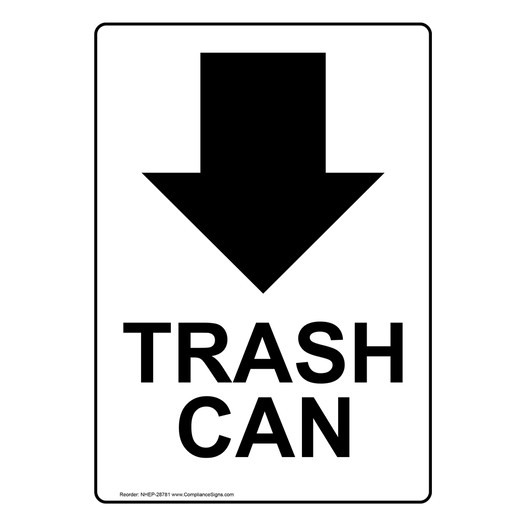 Portrait Trash Can [Down Arrow] Sign With Symbol NHEP-28781