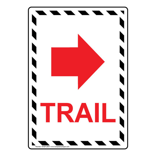 Portrait Trail [Right Arrow] Sign With Symbol NHEP-29511
