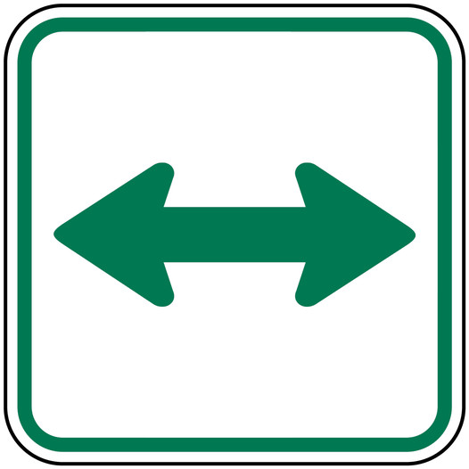 Dual Directional Arrow Green on White Sign PKE-13508 Directional