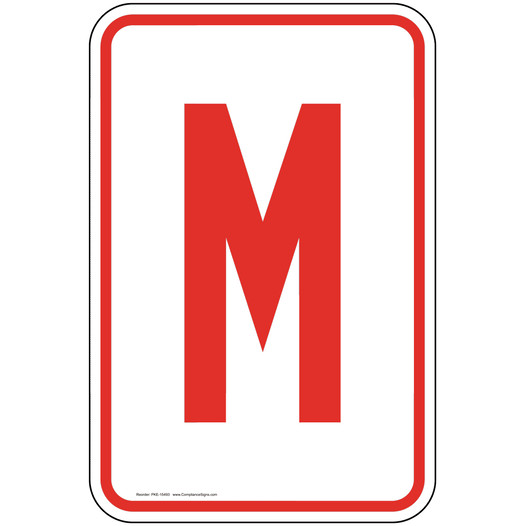 Letter M Sign for Parking Control PKE-15493