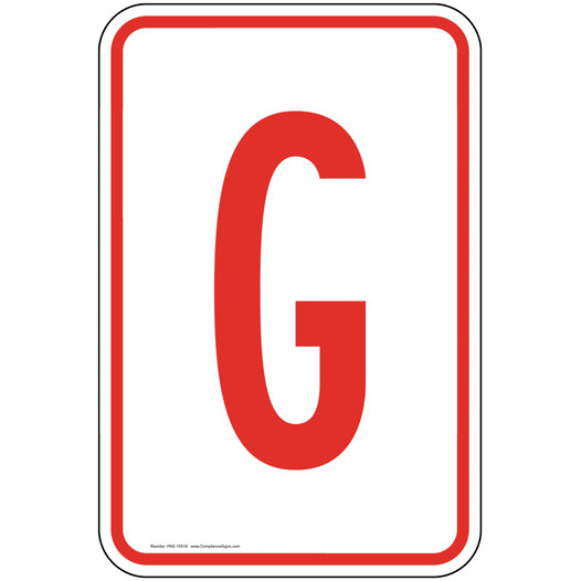 Letter G Sign for Parking Control PKE-15518