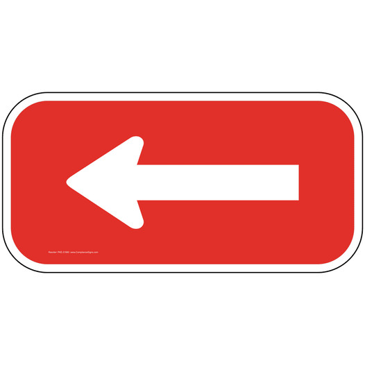 White Arrow on Red Sign With Symbol PKE-21980
