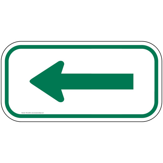 Green Arrow on White Sign With Symbol PKE-22000