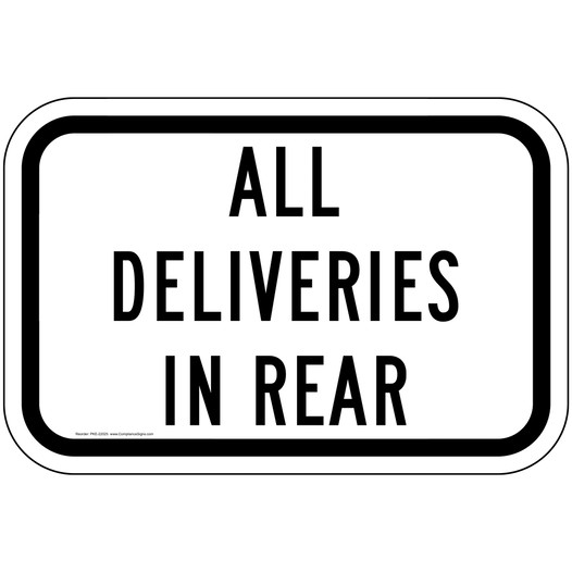 All Deliveries In Rear Sign PKE-22025 Directional