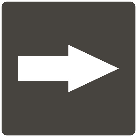 White-on-Charcoal Gray Tactile Directional Arrow Sign RRE-205_White_on_CharcoalGray