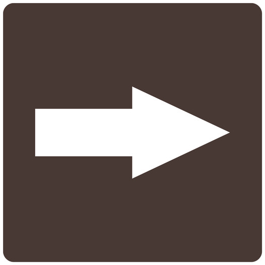 White-on-Dark Brown Tactile Directional Arrow Sign RRE-205_White_on_DarkBrown