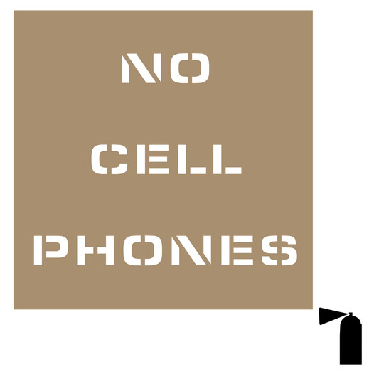 No Cell Phones Stencil for Wayfinding NHE-19078
