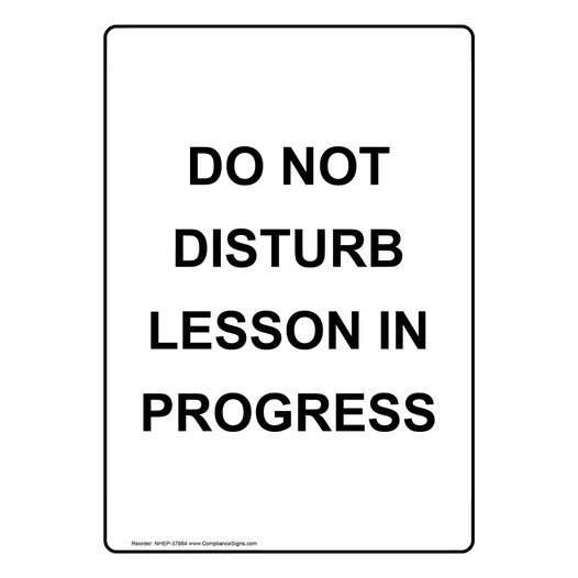 Portrait Do Not Disturb Lesson In Progress Sign NHEP-37884
