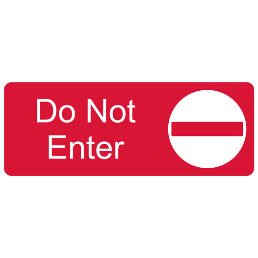 Red Engraved Do Not Enter Sign with Symbol EGRE-300-SYM_White_on_Red