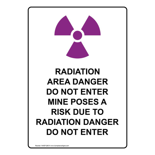 Portrait Radiation Area Danger Do Sign With Symbol NHEP-28574