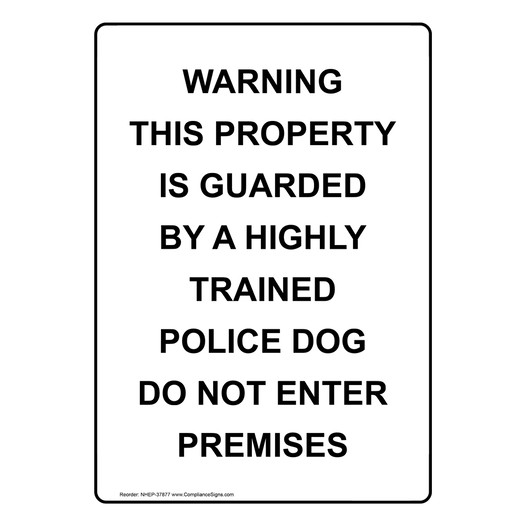 Portrait Warning This Property Is Guarded By Sign NHEP-37877