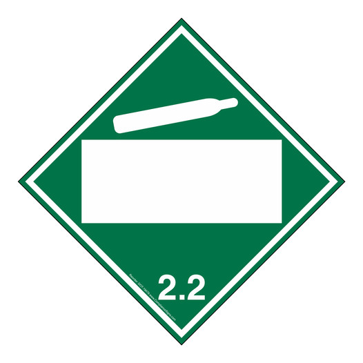 Non-Flammable Gas 2.2 Blank Sign DOT-19478 Cylinders
