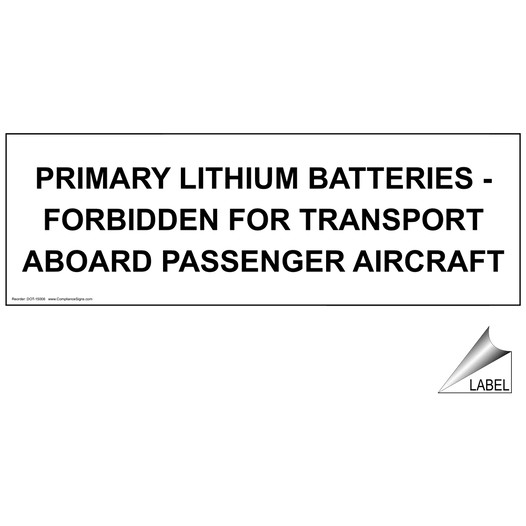 DOT Primary Lithium Batteries DOT-15006