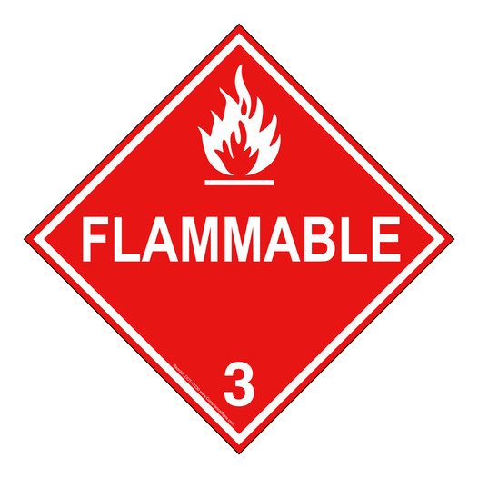 DOT Flammable 3 Hazmat Sign DOT-13230
