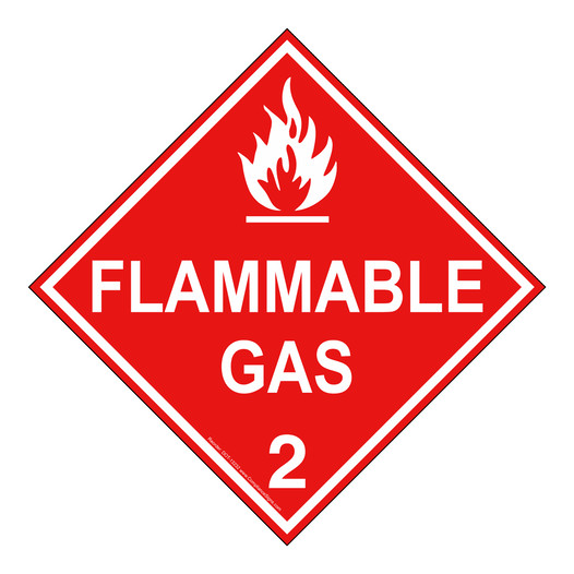 DOT Flammable Gas 2 Hazmat Sign DOT-13232