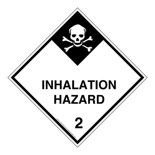 DOT INHALATION HAZARD 2 Class 2 Placard or Label